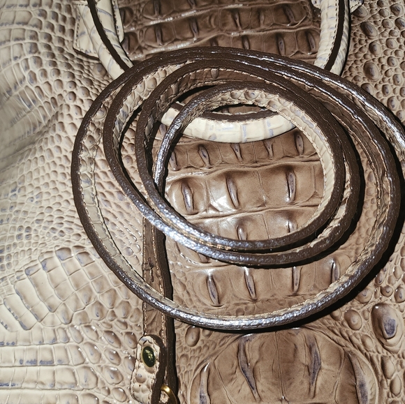 BRAHMIN, rare color Amaretto Melbourne Leather Large Duxbury satchel - Picture 11 of 12